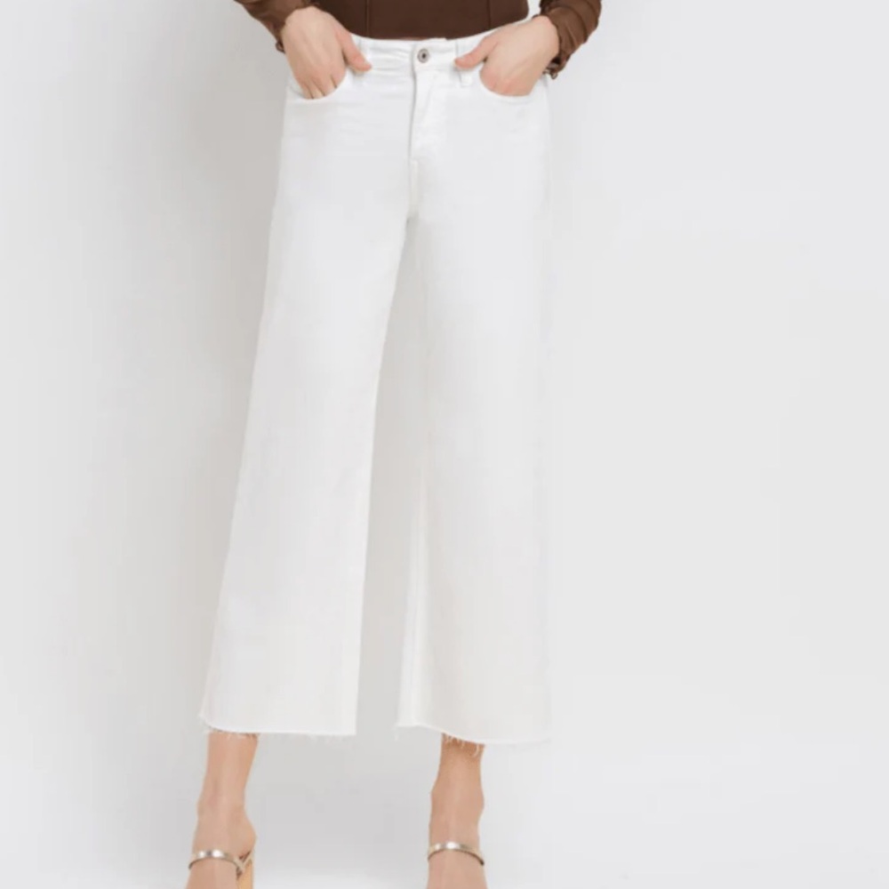 Elegant White Wide Leg Jeans
